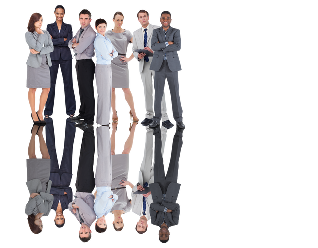 Transparent Background Diverse Business Team with Reflection - Download Free Stock Videos Pikwizard.com