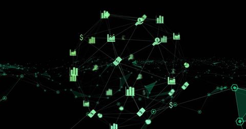 Abstract Globe of Financial Icons on Digital Network - Download Free Stock Images Pikwizard.com
