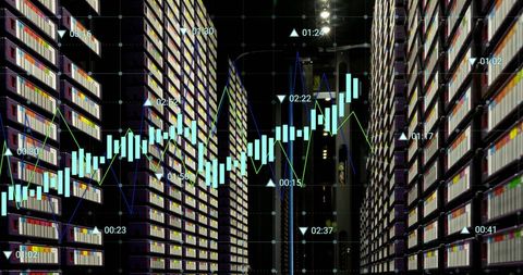 Data Visualization in Futuristic Server Room Concept - Download Free Stock Images Pikwizard.com