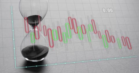 Hourglass Symbolizing Time in Stock Market Data Analysis