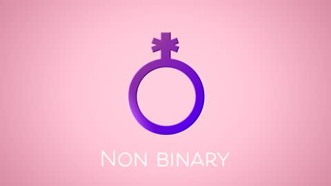 Non-Binary Symbol on Pink Background