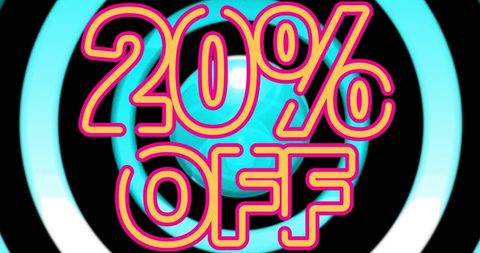 Vibrant 20% Discount Neon Design for Sales Promotions - Download Free Stock Images Pikwizard.com