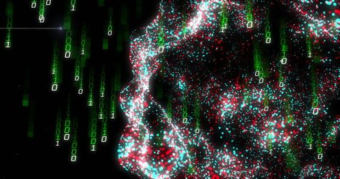 Digital Binary Code Mesh with AI Neural Connections on Black Background - Download Free Stock Images Pikwizard.com