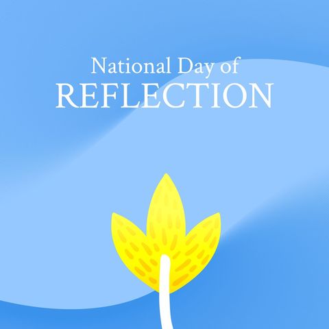 National Day of Reflection Floral Design on Blue Background - Download Free Stock Templates Pikwizard.com
