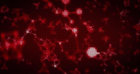 3d glowing pixelated molecules on red digital background - Download Free Stock Images Pikwizard.com