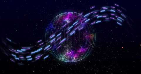 Digital Data Transfer with Glowing Earth Interface - Download Free Stock Images Pikwizard.com
