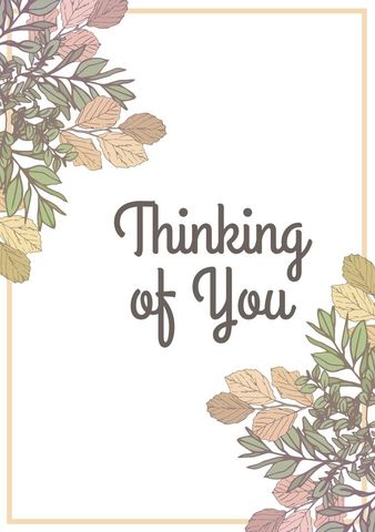 Elegant Foliage Thinking of You Card Design - Download Free Stock Templates Pikwizard.com