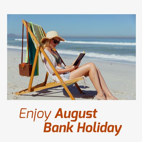 Relaxing on Beach for August Bank Holiday with Book