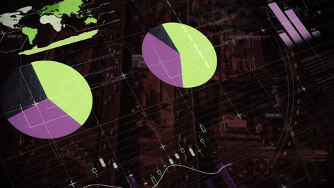 Futuristic Data Processing Animation in Urban Scene