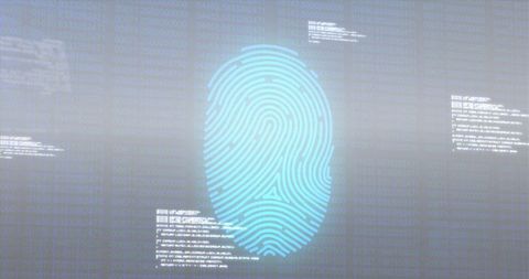 Digital Fingerprint Security with Futuristic Binary Code - Download Free Stock Images Pikwizard.com