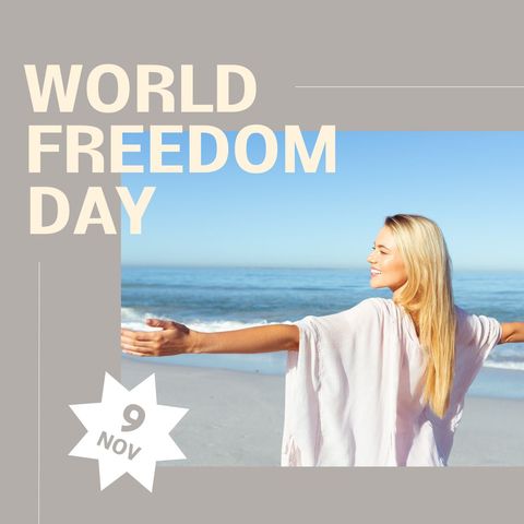 Celebrating World Freedom Day with Joy on Beach