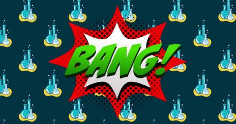 Colorful Comic Art with 'BANG!' Bold Graphic in Retro Style