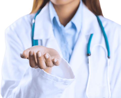Transparent Female Doctor Offering Support with Open Hand Gesture - Download Free Stock Videos Pikwizard.com