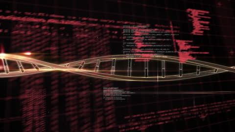 Digital DNA Strand with Data Codes on Virtual Screen