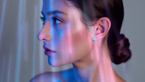 Futuristic Visual Effects Illuminate Model's Profile
