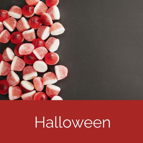 halloween treats with festive candy design on black background - Download Free Stock Templates Pikwizard.com