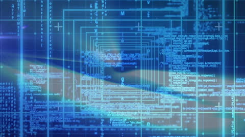 Abstract Data Flow with Futuristic Blue Interface