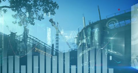 Innovative Construction with Technology Overlay - Download Free Stock Images Pikwizard.com