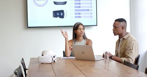 Business Presentation with VR Technology Integration