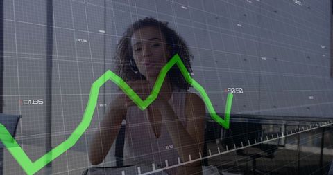 Businesswoman Analyzing Data on Interactive Graph Screen - Download Free Stock Images Pikwizard.com