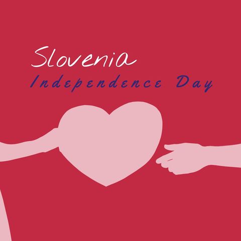 Slovenia Independence Day Celebration with Heart Icon - Download Free Stock Templates Pikwizard.com