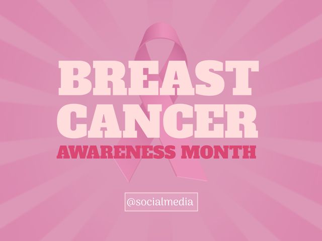 Breast Cancer Awareness Month Pink Ribbon Illustration - Download Free Stock Templates Pikwizard.com