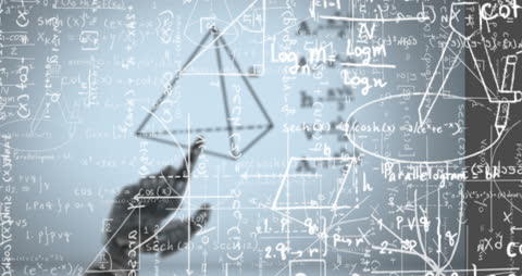 Robotic Hand with Mathematical Equations Animation