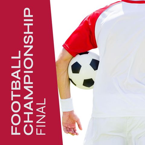 Football Championship Final Theme with Player Holding Ball - Download Free Stock Templates Pikwizard.com