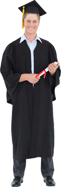 Transparent Background of Smiling Graduate Holding Degree in Hand - Download Free Stock Videos Pikwizard.com