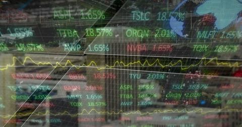Stock Market Analysis with Digital Overlay on Urban Scene - Download Free Stock Images Pikwizard.com
