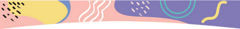 Abstract geometric strip with pastel blocks on transparent background
