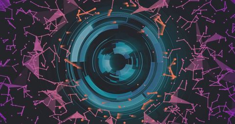futuristic rotating circular interface with geometric patterns - Download Free Stock Images Pikwizard.com