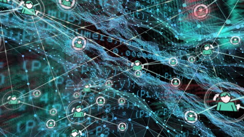 Global Digital Network Connections in Futuristic Design