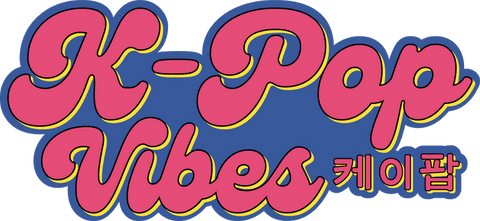 Retro pink k-pop vibes logo on transparent background