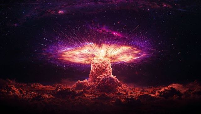 Abstract Mushroom Cloud in Cosmic Nebula
