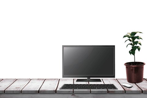 transparent computing setup on wooden rustic desk - Download Free Stock Videos Pikwizard.com