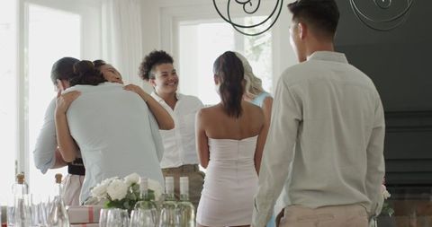 Joyful Wedding Celebration at Home with Friends and Family