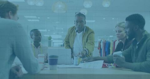 Diverse team collaborating on creative fashion project