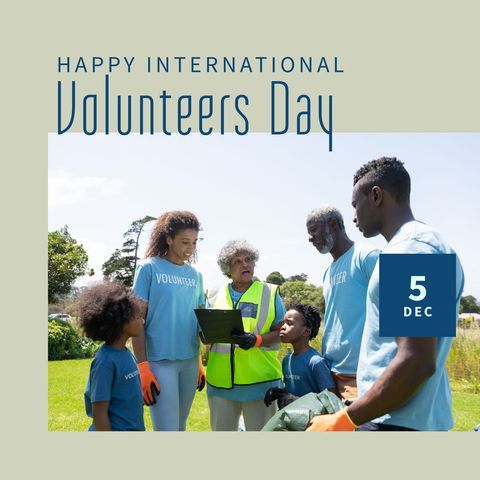 diverse volunteers encouraging sustainable practices on international day - Download Free Stock Templates Pikwizard.com