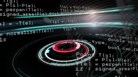 Futuristic Data Processing and Networking Animation Concept