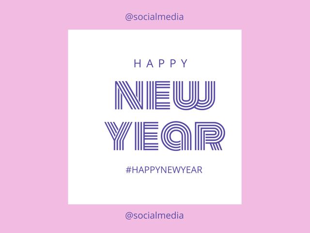Celebrating the start of a new year, bold typography on a soft purple background evokes a sense of renewal and optimism. Ideal for social media posts, this template can also be customized for birthday greetings or event announcements.
