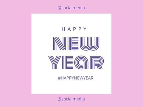 Happy New Year Typography Design on Purple Background - Download Free Stock Templates Pikwizard.com