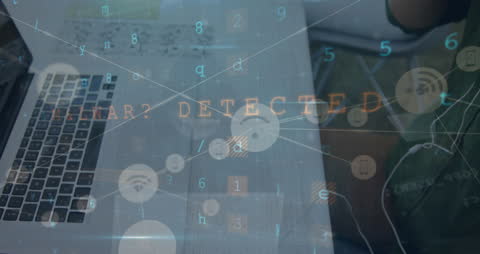 Cybersecurity Concept with Network Connections and Data Icons