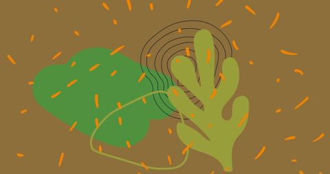 Abstract Christmas Foliage and Falling Leaves Design