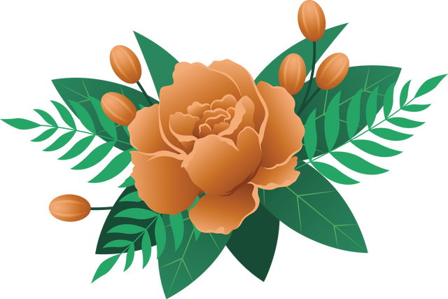 Transparent Vector Orange Rose with Green Leaves Isolated - Download Free Stock Videos Pikwizard.com