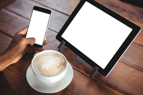 black woman using transparent screen devices in cafe setting - Download Free Stock Videos Pikwizard.com