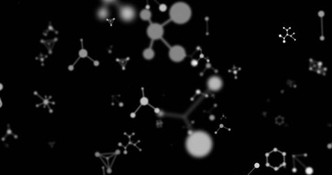 Abstract Molecular Connection Network on Black Background