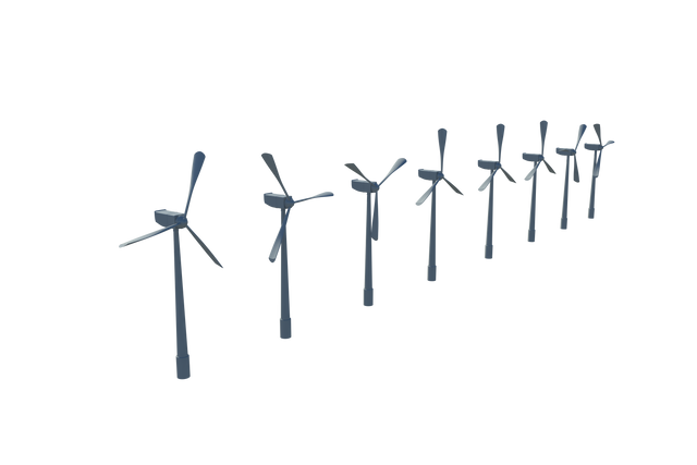 Row of Wind Turbines Transparent Background Illustration - Download Free Stock Videos Pikwizard.com