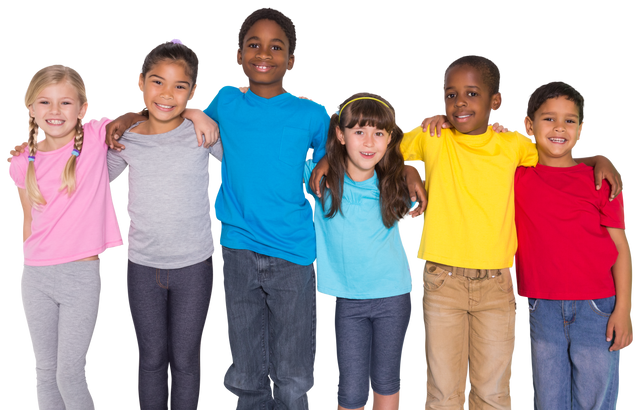 Group of Happy Diverse Children Embracing on Transparent Background - Download Free Stock Videos Pikwizard.com