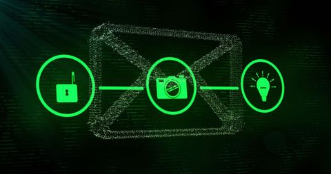 Digital Connections with Email and Security Icons - Download Free Stock Images Pikwizard.com